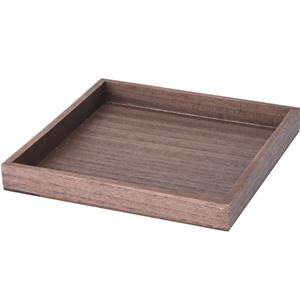 Houten dienblad/kaarsenbord vierkant L25 x B25 x H3 donkerbruin -