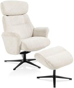 Lazaro relaxfauteuil + poef / hocker - Livigno - creme