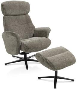 Lazaro relaxfauteuil + poef / hocker - Livigno - bruin