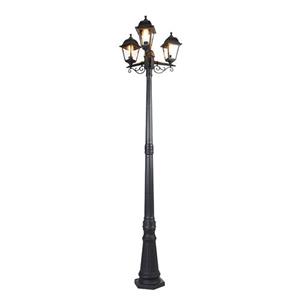 QAZQA Smart Lantaarn Zwart 3-lichts Ip44 Incl. Wifi St64 - Capital