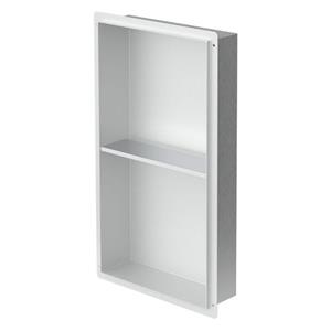 luxebath Wandnische Doppel aus Edelstahl, 30x60x10 cm, Silber, Duschnische, Randlos, Einbauregal, Flexibler Einbau, Befliesbare Nische für Badutensilien,