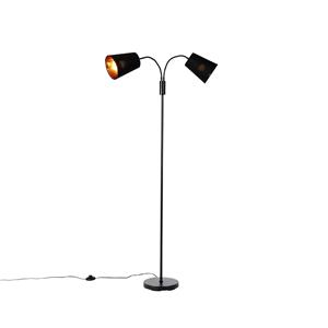QAZQA Smart vloerlamp zwart incl. 2 Wifi P45 - Carmen