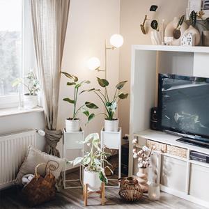 QAZQA Smart vloerlamp goud met mat glas incl. 2 Wifi P45 - Pallon