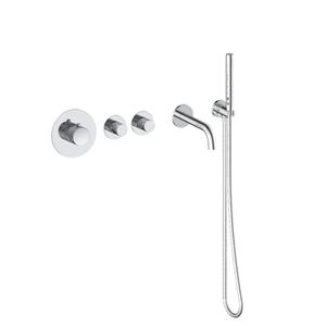 Sanilux Badset Inbouw Deluxe  Giles Met Box Thermostaat Geribbelde Knop Chroom