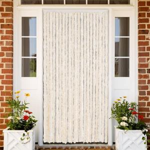 VidaXL Vliegengordijn 56x200 cm chenille beige en wit