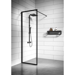 Badplaats Douchewand Georgia 60 x 200 cm - Zwart – Inloopdouche 8 mm Veiligheidsglas