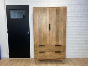Loods XL Mangohouten kast Budel met deuren en lades