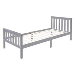 ML-Design Houten Bed 90x200 Cm Lichtgrijs, Massief Grenen