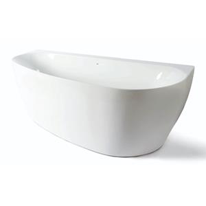 Luca sanitair Back To Wall Bad  Primo Acryl 170x78x60 cm Incl. Afvoerset Glans Wit