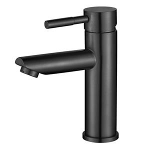 Luzzo Como Black - Rvs Wastafelkraan Laag - Zwart