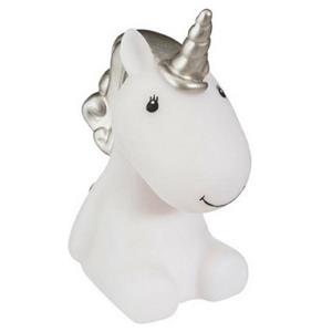 Atmosphera Nachtlampje LED - Unicorn - zilver - kunststof - 12 x 7 x 13.5 cm - kinderkamer -