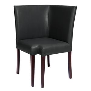 Vega Hoekelement Elegance; 63x63x95.5 cm (BxDxH); zitting zwart, frame wengé