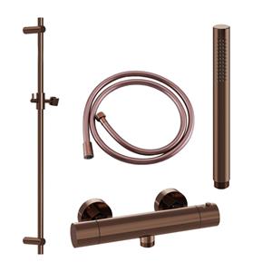 Fortifura Calvi douchekraan met glijstangset met staafhanddouche, gladde doucheslang Geborsteld koper PVD (Koper) SW970053/SW970036/SW799407/SW970046/