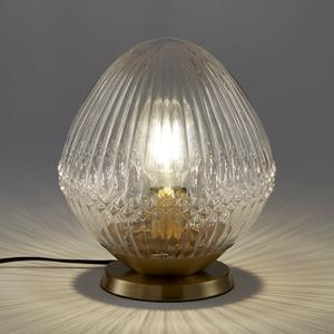 LA REDOUTE INTERIEURS Lamp in messing en geribbeld glas, Ari