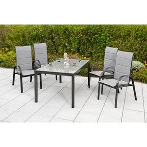 MERXX Tuin-eethoek Marini 4 klapstoelen met tuintafel (5-delig)