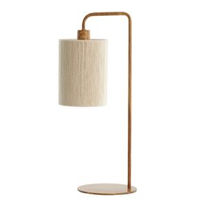 Countrylifestyle Tafellamp Donio hout print naturel + touw creme
