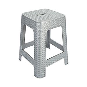 Hega Hogar Zit of opstap krukje - Rotan line - zilvergrijs - kunststof - x x 45 cm -