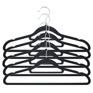 Storage Solutions Kledinghangers anti-slip - 40x - kunststof - met broekstang - zwart -