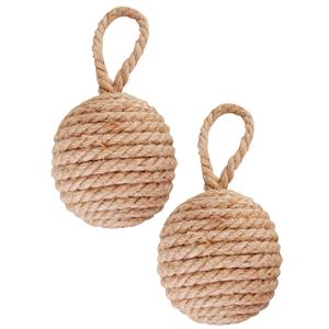Best for Boots Esschert design deurstopper knoop - 2x - 1.7 kilo - bruin - jute - 14 x 14 cm -