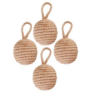 Best for Boots Esschert design deurstopper knoop - 4x - 1.7 kilo - bruin - jute - 14 x 14 cm -