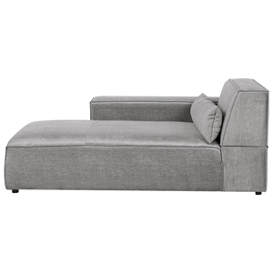 BELIANI Chaise longue stof grijs rechtszijdig HELLNAR