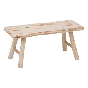 Atmosphera zit krukje/bijzet bankje - hout - houtkleur - L70 x B26 x H31 cm -