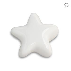 Urnwebshop Keramische Mini Ster Urn Asteri Glanswit (0.05 liter)