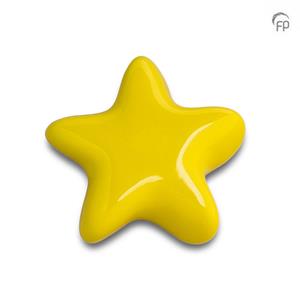 Urnwebshop Keramische Mini Ster Urn Asteri Briljantgeel (0.05 liter)