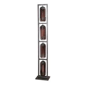 Hoyz Collection Hoyz - Vloerlamp Tower 4l - Smoke Glas - Artic Zwart