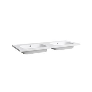 Wastafel  Classic 120x47x3 cm Mineraalmarmer Mat Wit Dubbel 