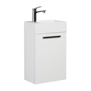 Badplaats Toiletmeubel Athene 40 x 22 cm - Mat Wit - Fonteinmeubel met Wastafel