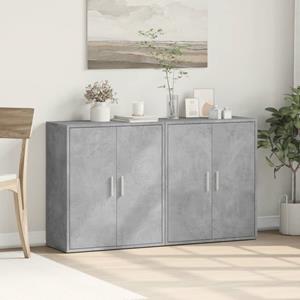 vidaXL Dressoirs 2 st 60x31x70 cm bewerkt hout betongrijs