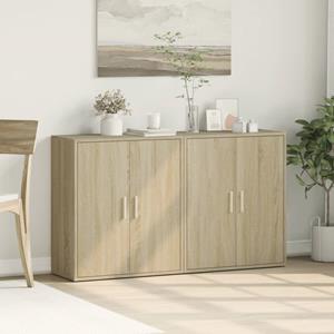 vidaXL Dressoirs 2 st 60x31x70 cm bewerkt hout sonoma eikenkleurig