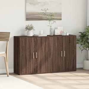 vidaXL Dressoirs 2 st 60x31x70 cm bewerkt hout bruin eikenkleurig