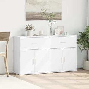 vidaXL Dressoirs 2 st 60x31x70 cm bewerkt hout wit