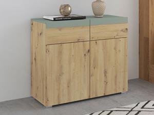 Mobistoxx Commode SALDARINI 2 deuren 2 lades artisan eik/saliegroen