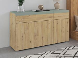 Mobistoxx Commode SALDARINI 3 deuren 3 lades artisan eik/saliegroen