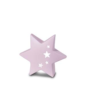 Urnwebshop Kleine Baby Urn Zachtroze Ster, met Vier Sterretjes (0.3 liter)