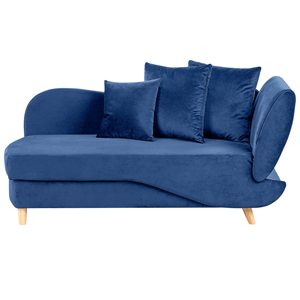 BELIANI Chaise longue fluweel blauw rechtszijdig MERI II