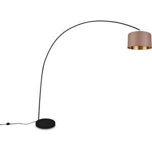 BES LED LED Vloerlamp - Trion Yavas - E27 Fitting - Voetschakelaar - Rond - Taupe - Metaal