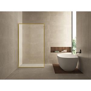 Sanifun Square inloopdouche 100 x 2000x 0.8 cm nano helder glas/geborsteld messing.