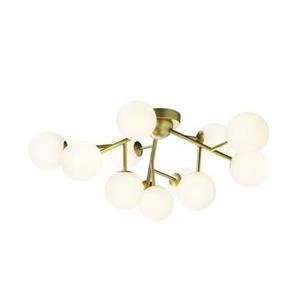 Maytoni Dallas Moderne 12-flammige Kugel-Deckenleuchte Gold, Schirm Cognac, G9