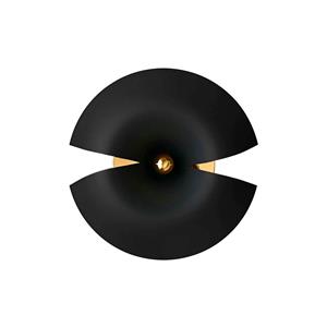 AYTM Wandleuchte Cycnus, schwarz, Ø 45 cm, Stecker, Alu, E27