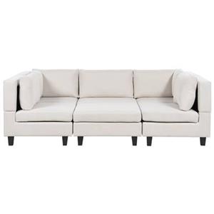 UNSTAD-Moduliare bank met ottomaan-Beige-5-zits-Polyester