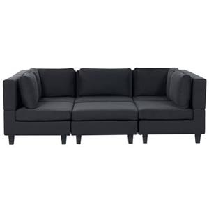 UNSTAD-Moduliare bank met ottomaan-Zwart-5-zits-Polyester