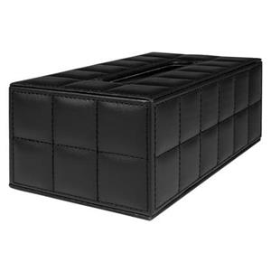 Tissue opbergdoos PU leer - Zwart