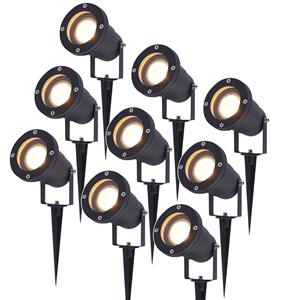 HOFTRONIC™ Set van 9 Sydney Prikspot aluminium zwart geschikt voor GU10 spots IP65 spatwaterbestendig 3 jaar garantie