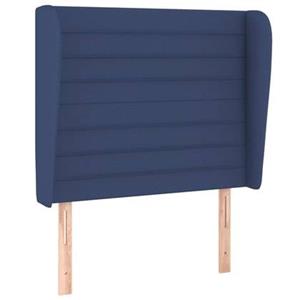 VidaXL Hoofdbord met randen 93x23x118|128 cm stof blauw