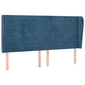 VidaXL Hoofdbord met randen 183x23x118|128 cm fluweel donkerblauw