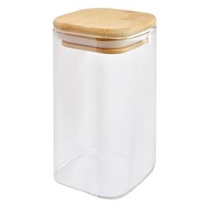 Clayre & Eef Voorraadpot 6x6x12 cm Transparant Glas Voorraadbus